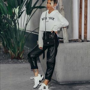 White graphic print hoodie